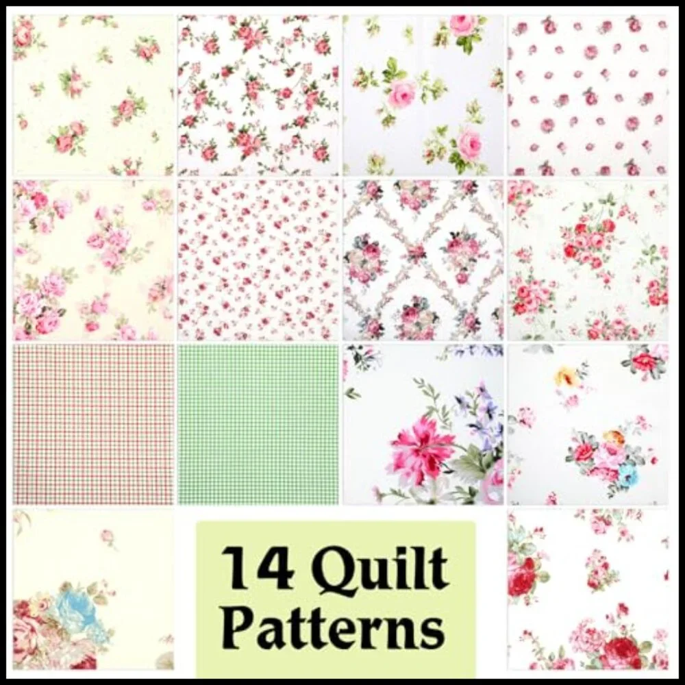 Precut Quilting Fabric Squares Retro Sewing DIY Craft Patchwork Layer Cakes
